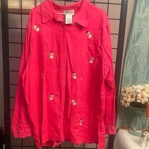 Quacker Factory Pink Button-Up Shirt
